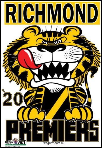 1920 Richmond Tigers Premiership Weg Poster